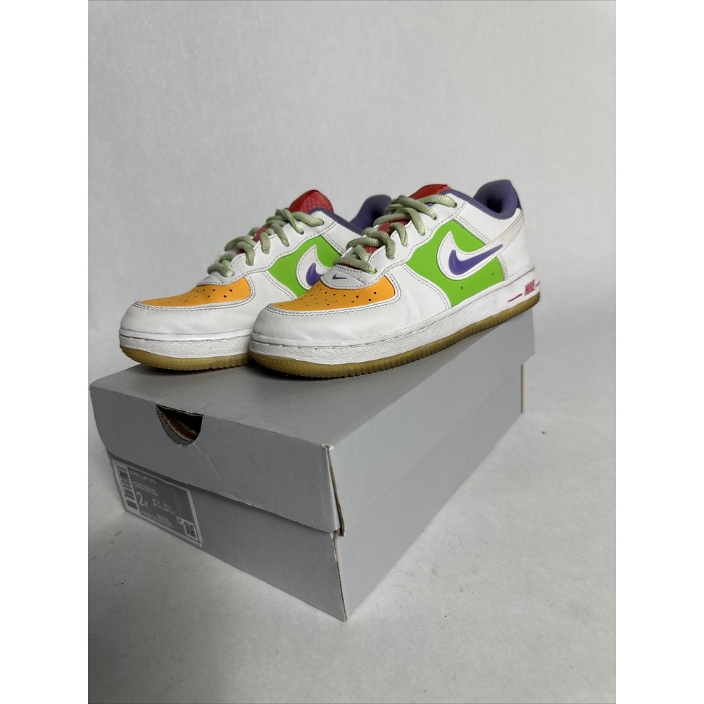 Boy's Nike Air Force 1 LV8 1 (PS) White Space Purple FD1036-100 Size 2Y EUC